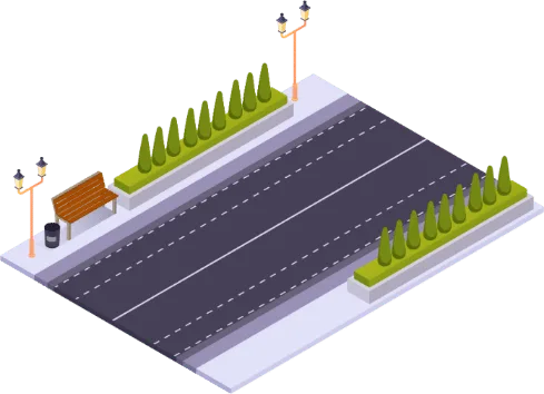 Een fietspad afgebakend door twee evenwijdige witte onderbroken strepen