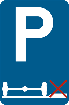 Verkeersbord verplicht parkeren op de rijbaan