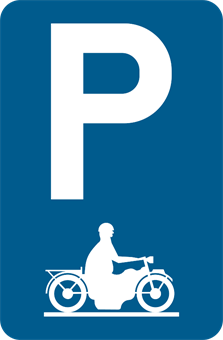 Verkeersbord parkeren uitsluitend voor motorfietsen