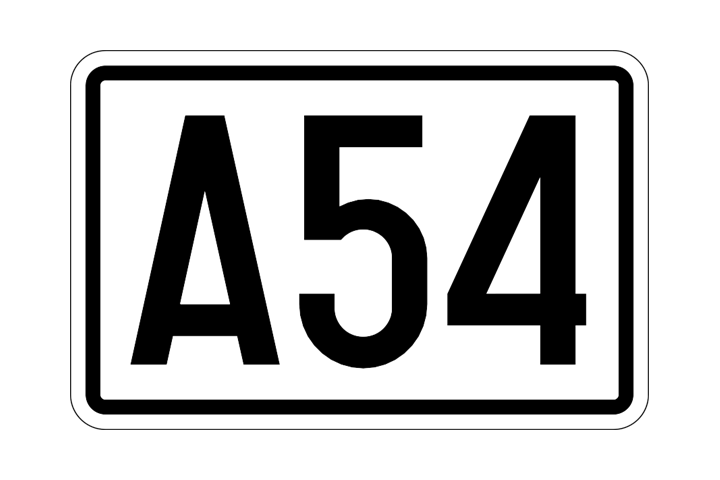Nummer van een autosnelweg: zwarte tekens op een witte achtergrond