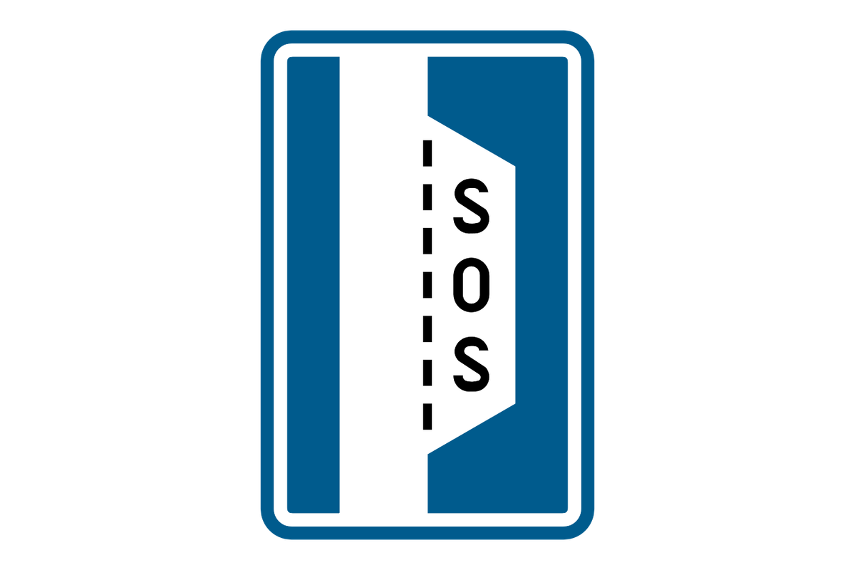 Het verkeersbord vluchthaven.
