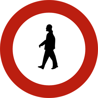 Verkeersbord verboden toegang voor voetgangers