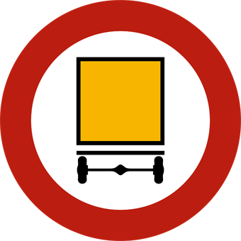Verkeersbord verboden toegang voor voertuigen met gevaarlijke goederen