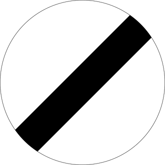 Verkeersbord einde van alle plaatselijke verboden voor voertuigen in beweging