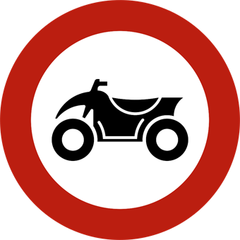 Verkeersbord verboden toegang voor quads