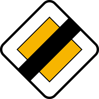 Verkeersbord einde van voorrangsweg