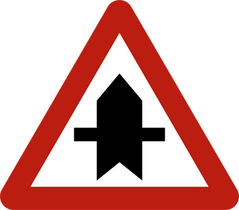 Verkeersbord voorrang aan het volgende kruispunt