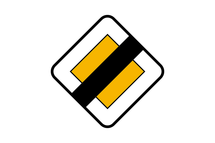 Bord einde van de voorrangsweg