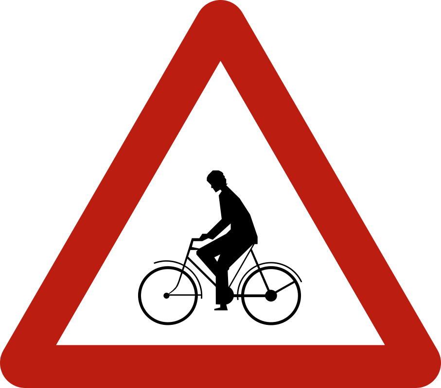 Verkeersbord: Oversteekplaats voor fietsers en bestuurders van tweewielige bromfietsen