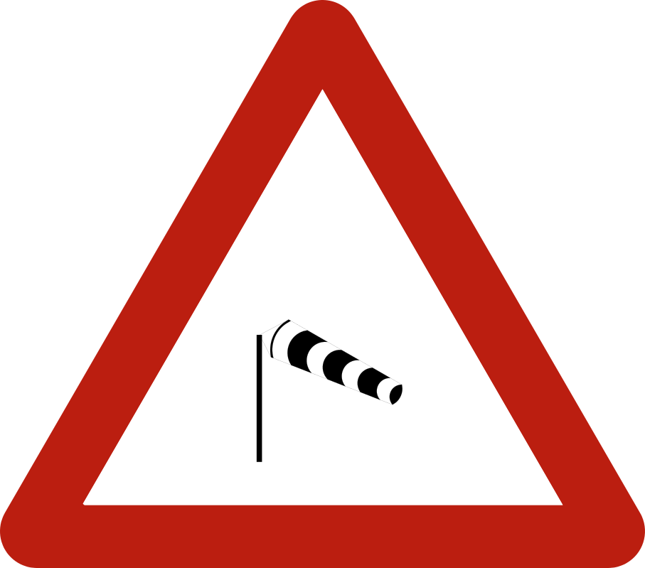 Verkeersbord: Zijwind