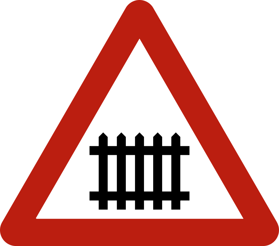 Verkeersbord: Overweg met slagbomen
