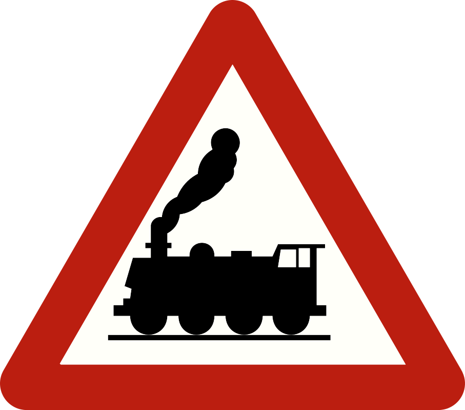 Verkeersbord: Overweg zonder slagbomen