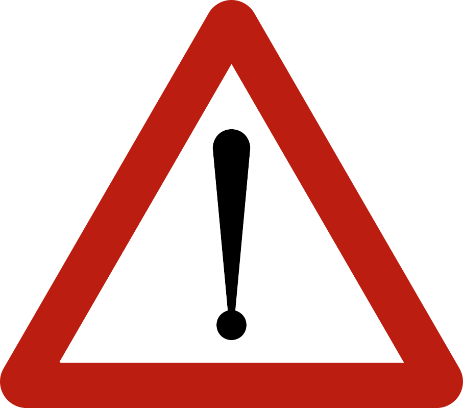 Verkeersbord: Gevaar zonder speciaal symbool (met onderbord)