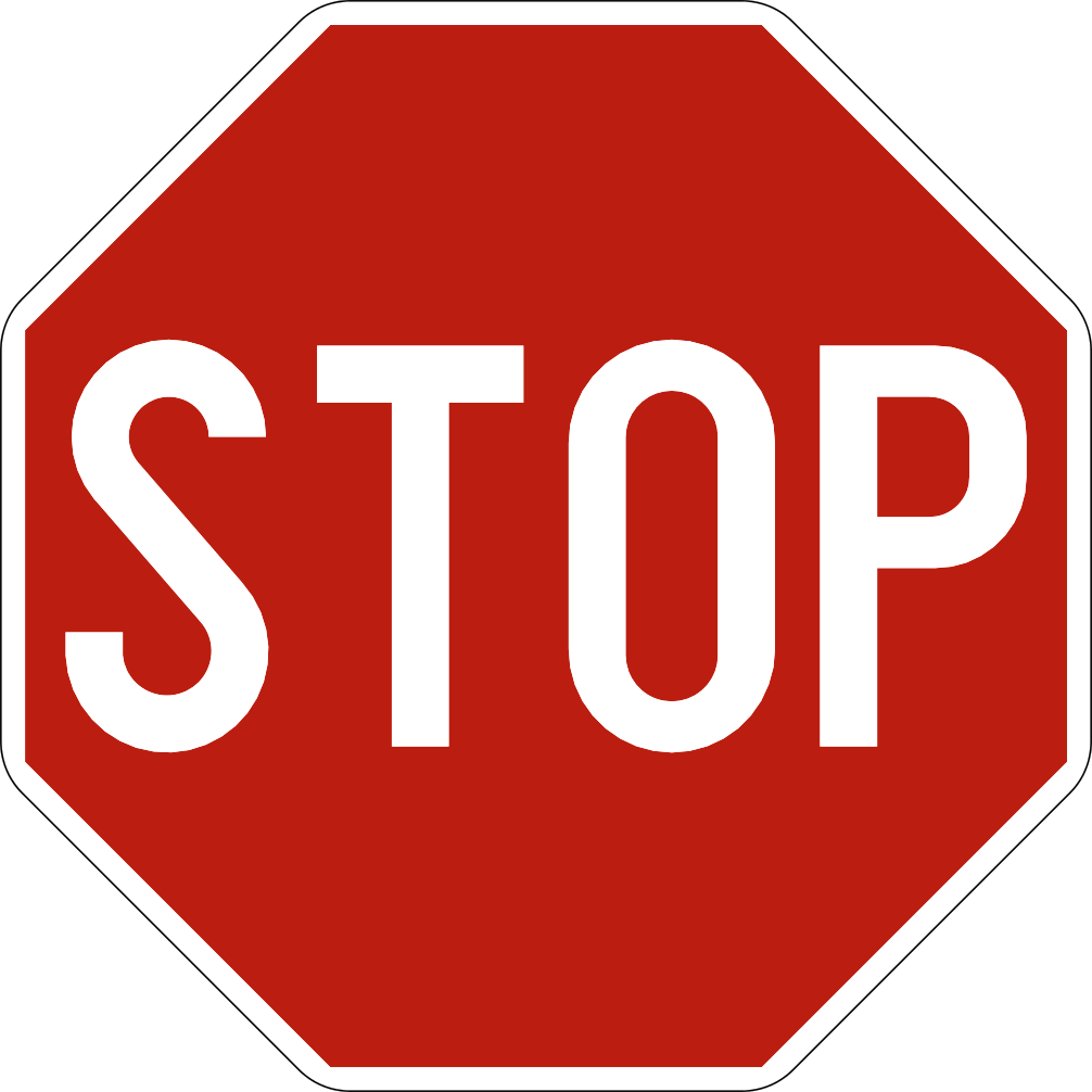 Verkeersbord: stoppen en voorrang verlenen