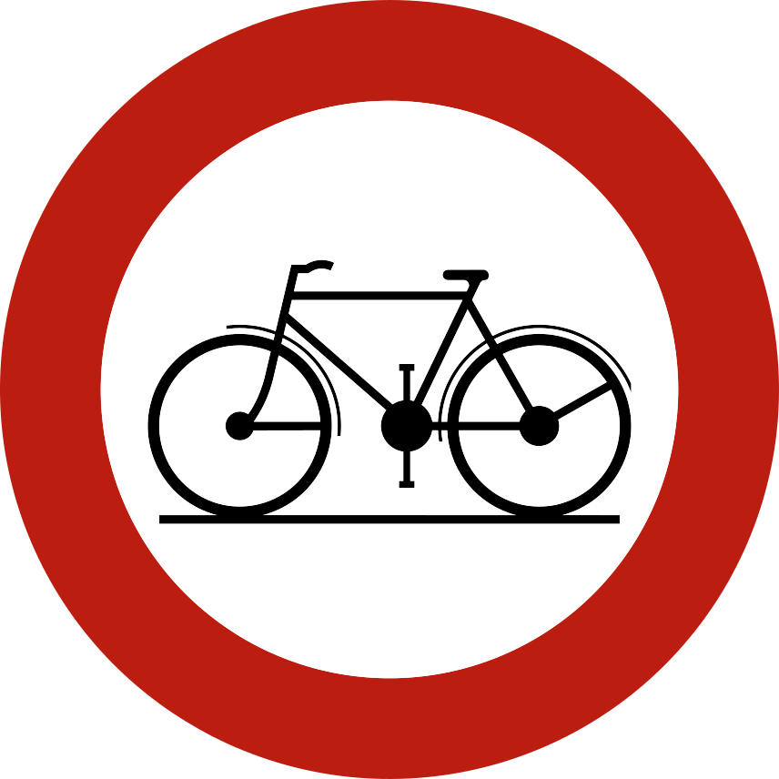 Verkeersbord C11: Verboden toegang voor bestuurders van rijwielen