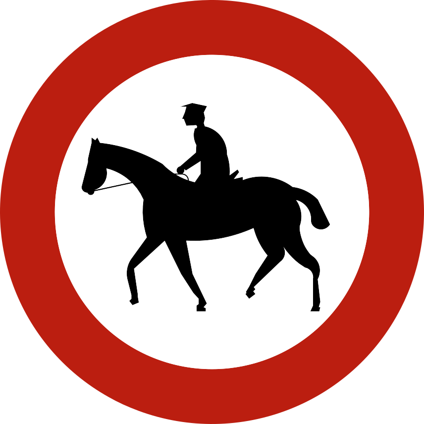 Verkeersbord C15: Verboden toegang voor ruiters