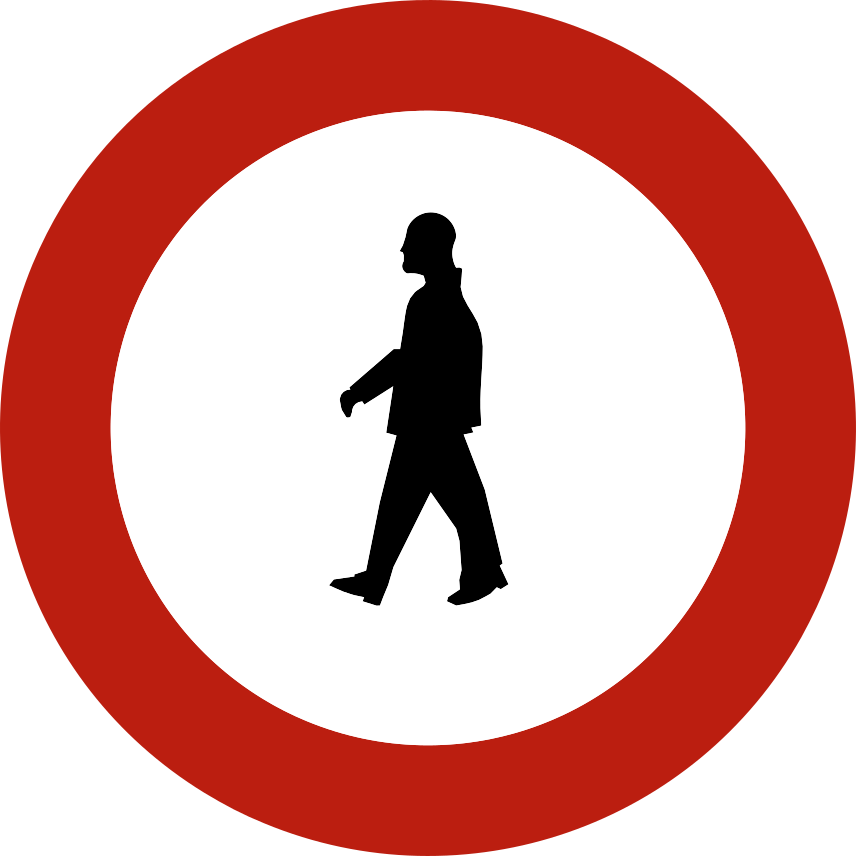 Verkeersbord: Verboden toegang voor voetgangers