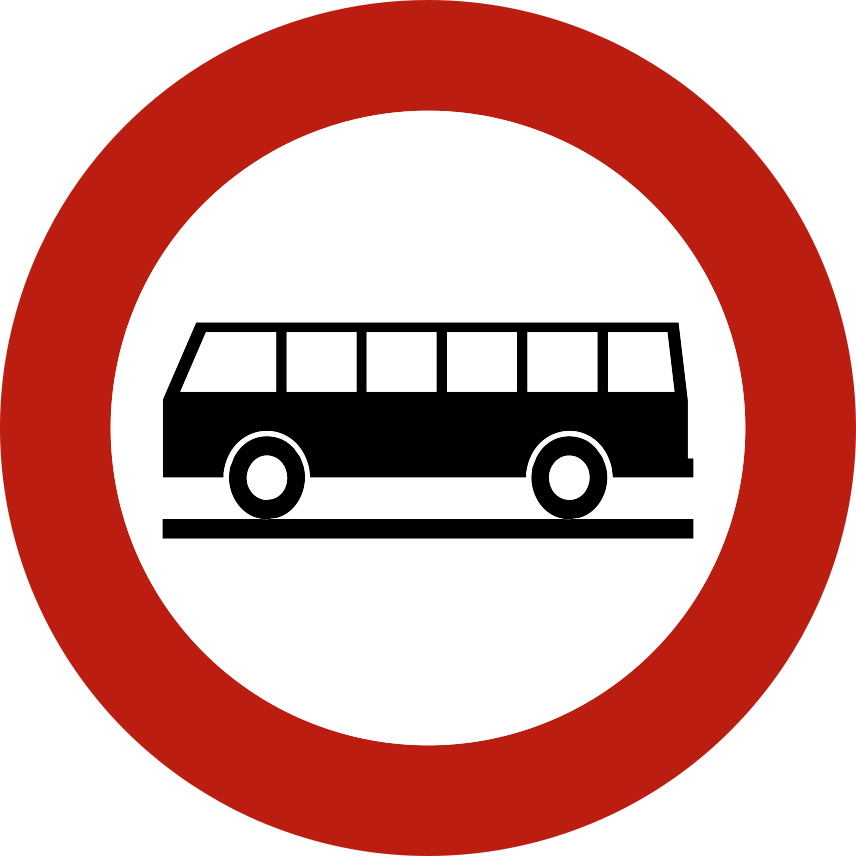 Verkeersbord C22: Verboden toegang voor bestuurders van autocars
