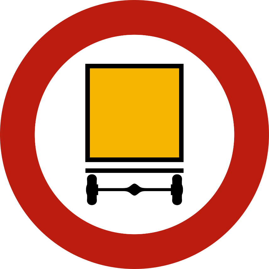 Verkeersbord C24a: Verboden toegang voor bestuurders van voertuigen die gevaarlijke goederen vervoeren