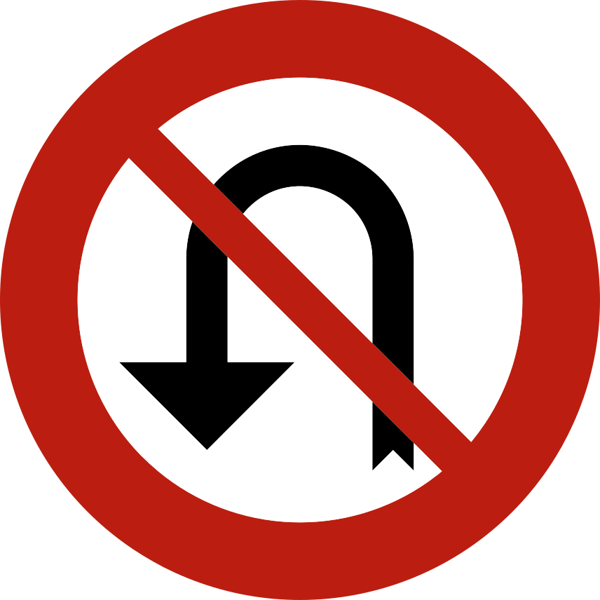 Verkeersbord: Verbod te keren