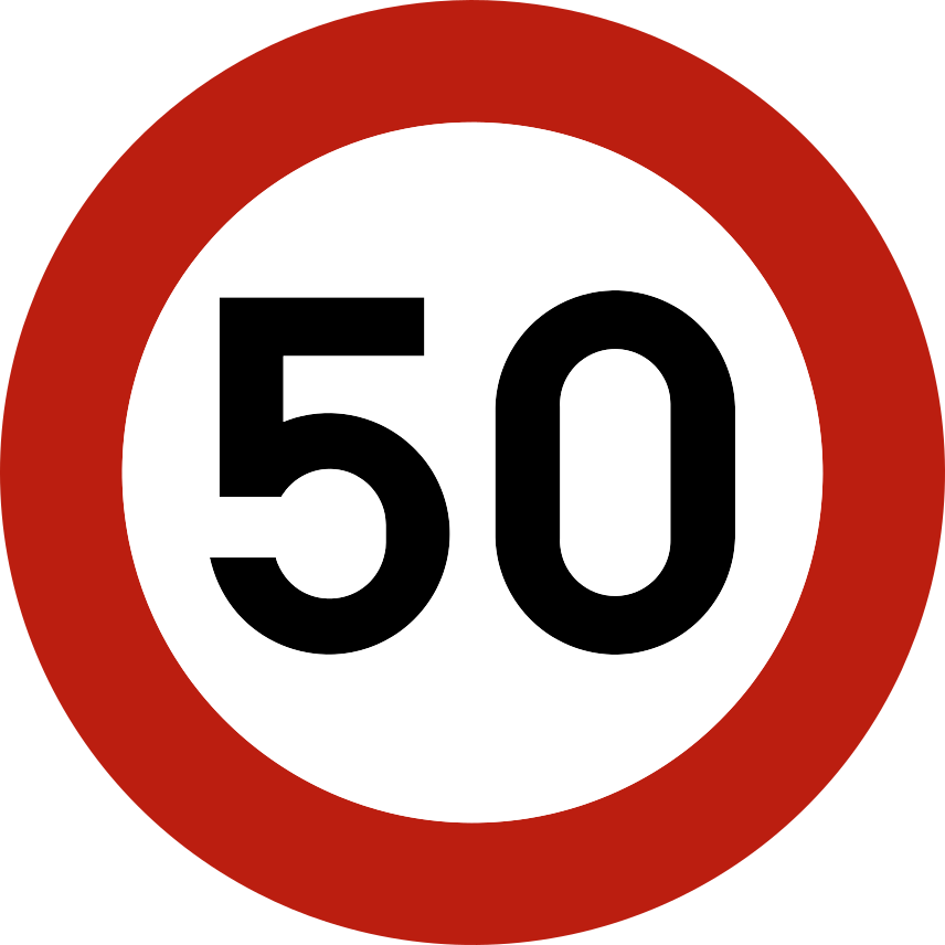 Verkeersbord: Snelheidsbeperking