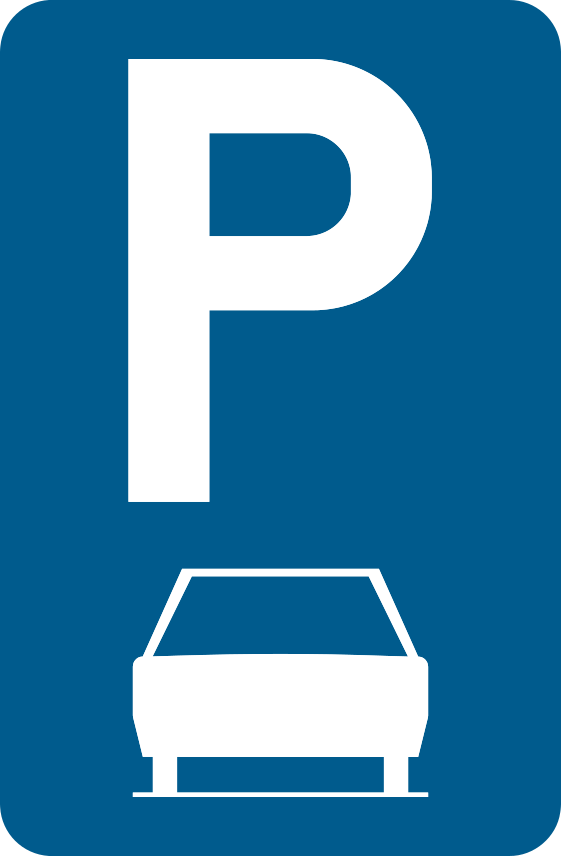 Verkeersbord: Parkeren uitsluitend voor motorfietsen, personenauto’s, auto’s voor dubbelgebruik en minibussen