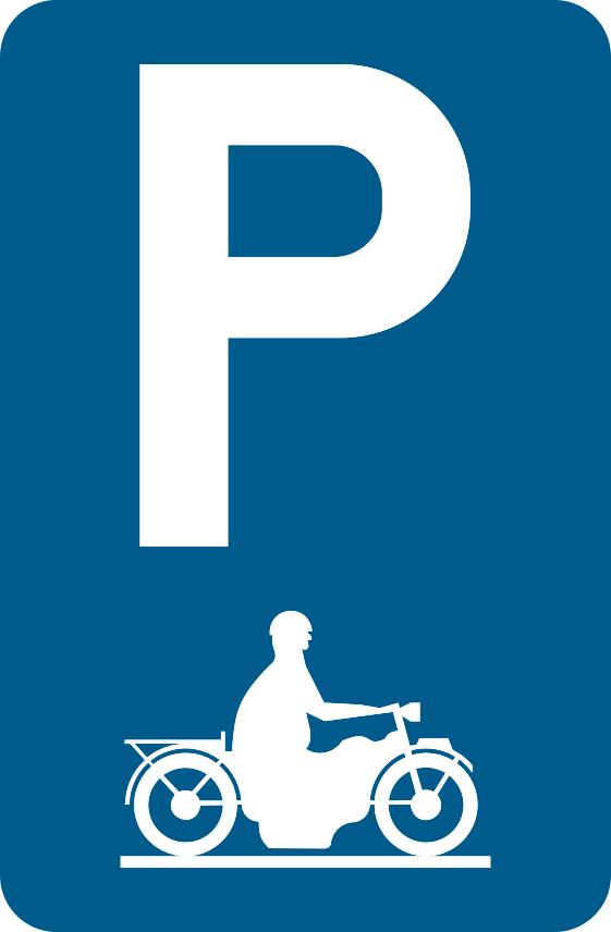 Verkeersbord: Parkeren uitsluitend voor motorfietsen