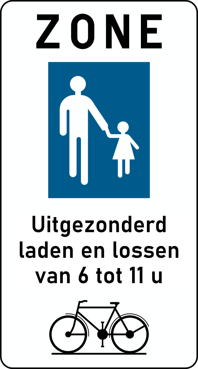 Verkeersbord: Begin van een voetgangerszone