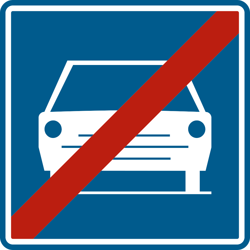 Verkeersbord: Einde van een autoweg