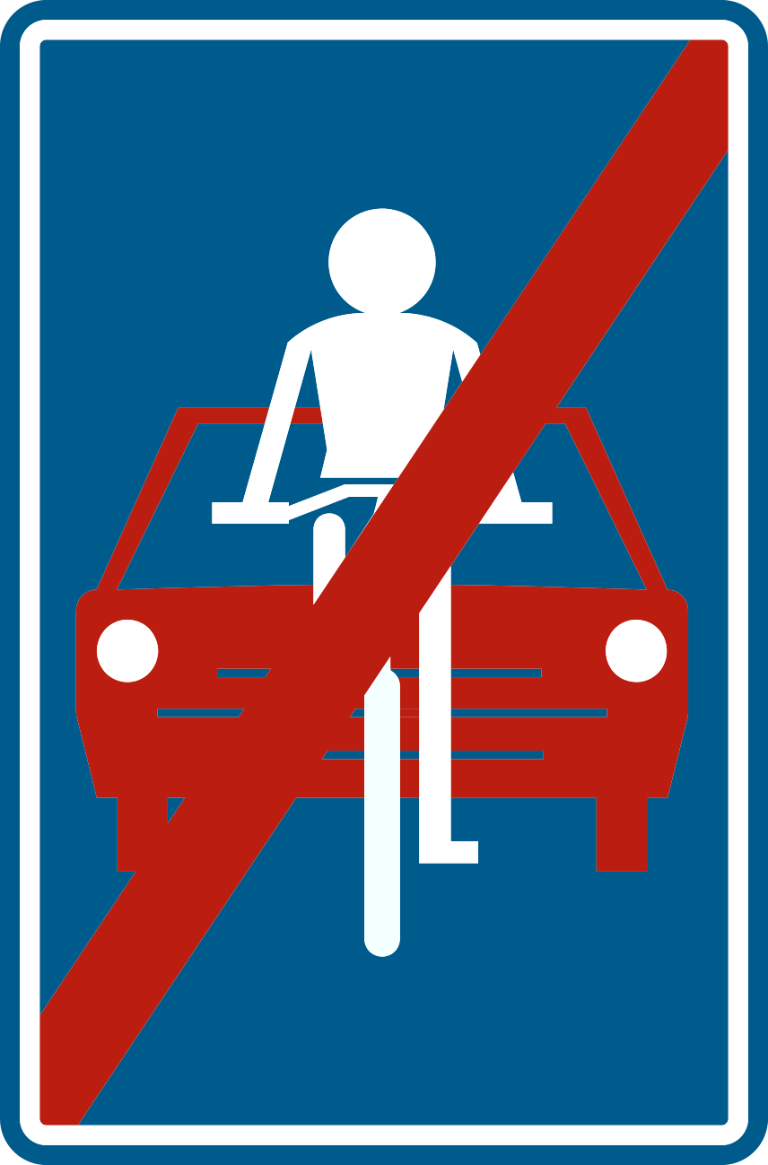 Verkeersbord: Einde van een fietszone