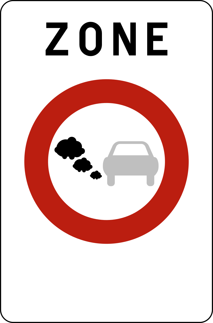 Verkeersbord: Begin van een lage-emissiezone