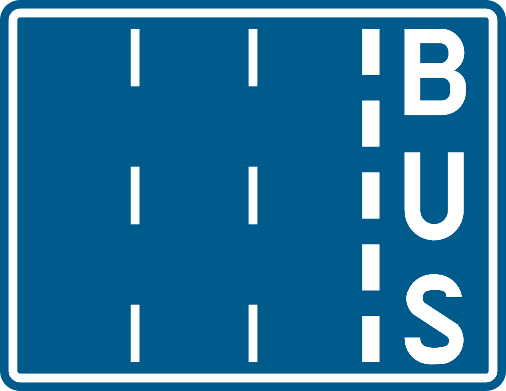 Verkeersbord: Aanduiding van de rijstroken van een rijbaan met een strook voorbehouden voor autobussen