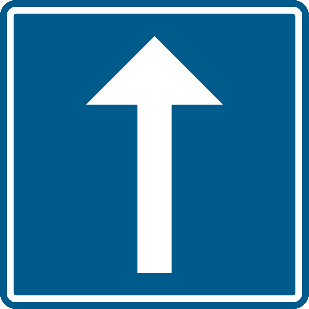 Verkeersbord: Openbare weg met eenrichtingsverkeer