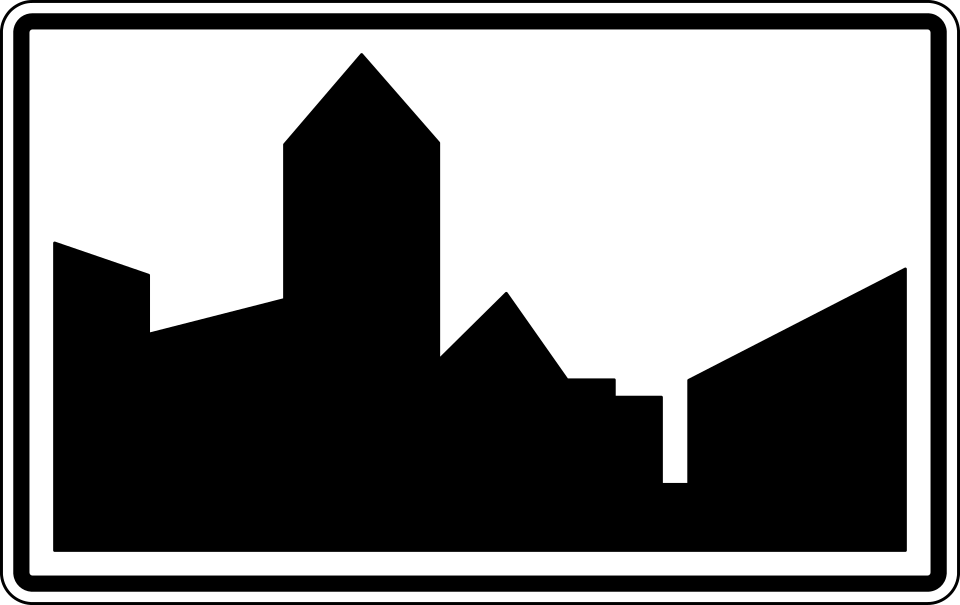 Verkeersbord: Begin van een bebouwde kom