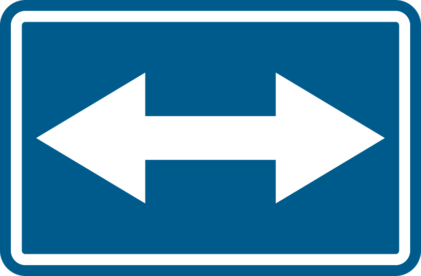 Verkeersbord F21: Rechts of links voorbijrijden toegelaten