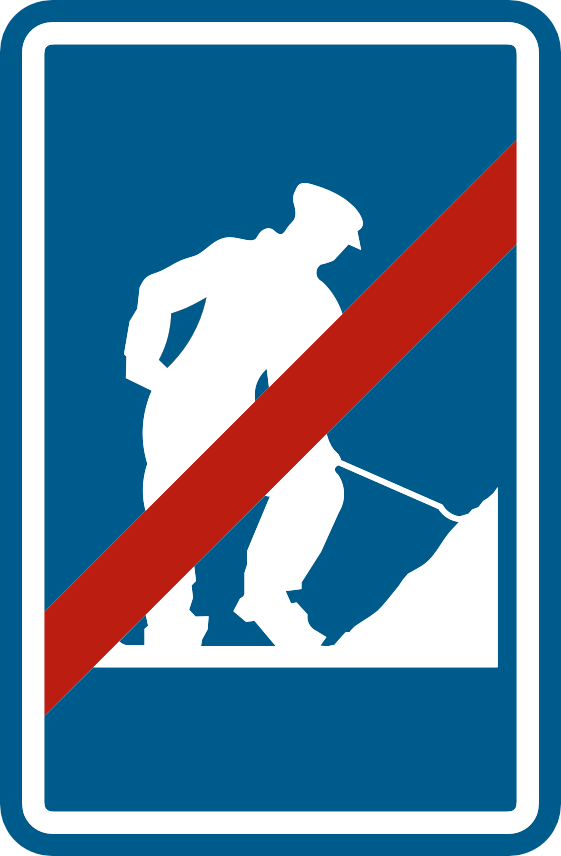 Verkeersbord F47: Einde van de werken