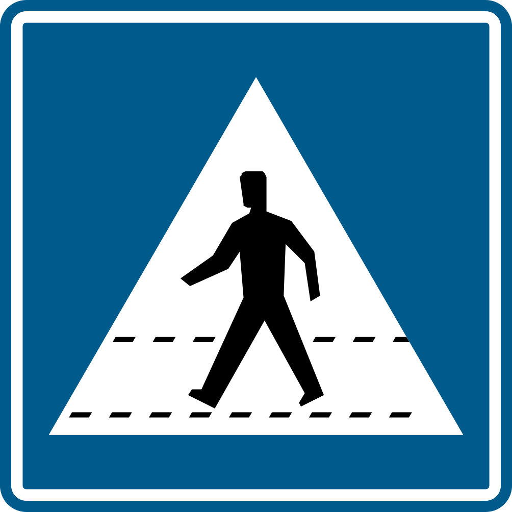 Verkeersbord: Oversteekplaats voor voetgangers