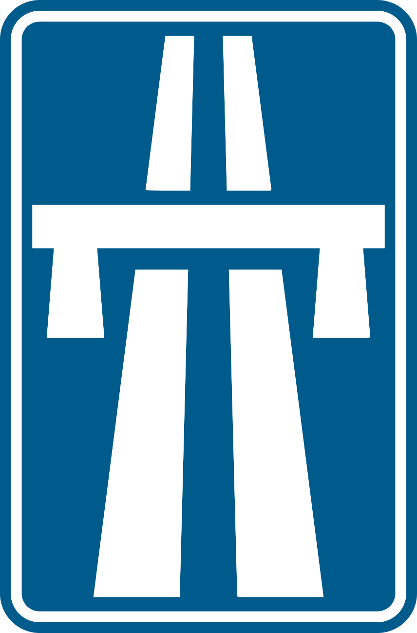 Verkeersbord: Begin of oprit van een autosnelweg