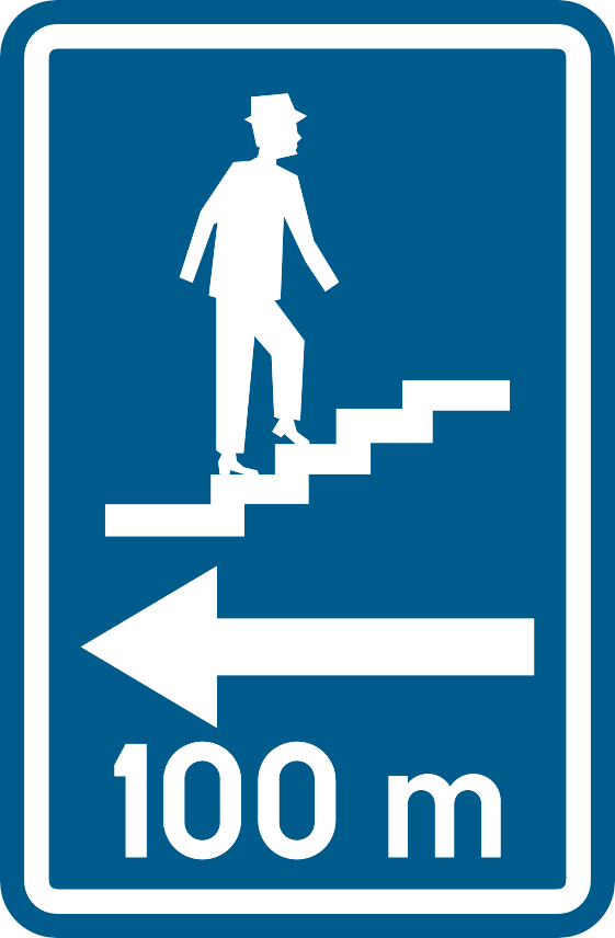 Verkeersbord F51b: Ondergrondse of bovengrondse oversteekplaats voor voetgangers