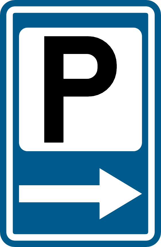 Verkeersbord F59b: Aankondiging van een parking