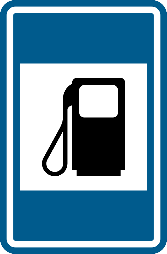 Verkeersbord F63a: Tankstation