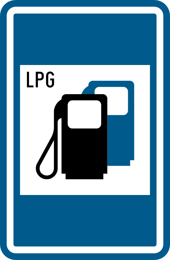 Verkeersbord F63b: Tankstation