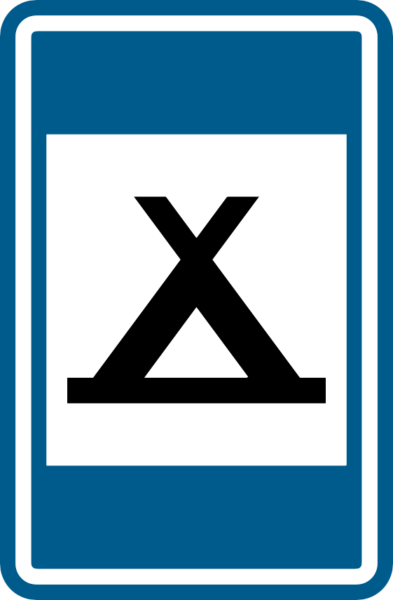 Verkeersbord F71: Kampeerterrein